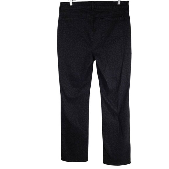 NYDJ Womens Marilyn Straight Leg Black Leopard Print Jeans Size 14 - Picture 8 of 13